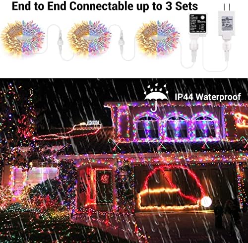 BRIZLED 200 LED LED לבן חם ורב צבע משתנים אורות חג מולד + TEETOP כוכב חג המולד של 8 נקודות למסיבת עץ חג המולד