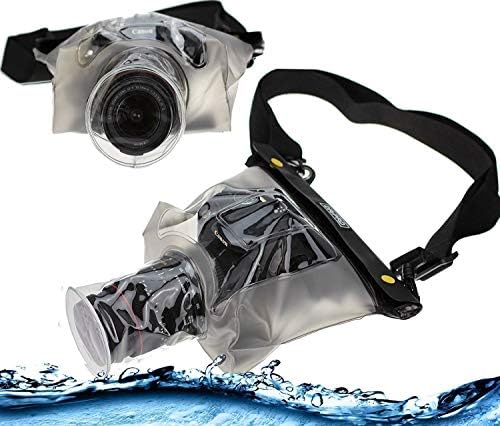 Navitech כחול DSLR SLR עמיד למים מארז דיור מתחת למים/כיסוי שקית תיק יבש תואם ל- Canon EOS 2000D