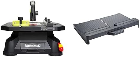 Rockwell Bladerunner X2 שולחן שולחן נייד עם גדר קרע פלדה, מד מיטר ו -7 אביזרים - RK7323 & RW9266 Bladerunner X2 Cross Cut
