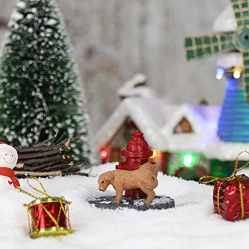 אביזרי כפר חג המולד של UMESONG מכיל כפר סט חמוד עם אוסף אש אוסף פסלי שרף לחופשות קישוטי חג המולד הביתיים