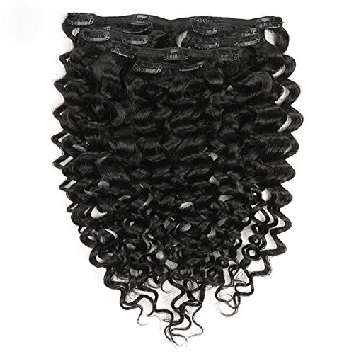 קליפ בתוספות שיער אדם האפרו ג ' רי מתולתל 3 ב 3 ג קליפ שיער אמיתי בתוספות לנשים שחורות צבע שחור טבעי הארכת שיער