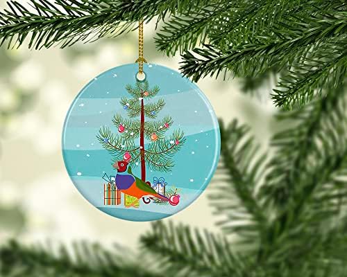אוצרות קרוליין CK4486CO1 קישוט קרמיקה לחג המולד שמח, קישוטים לעץ חג המולד, קישוט תלוי לחג המולד, חג, מסיבה, מתנה,