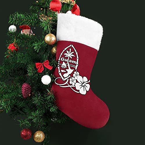 גואם היביסקוס אדום חג המולד של חג המולד של חג המולד קישוטי הבית לקש עץ חג המולד גרביים תלויים