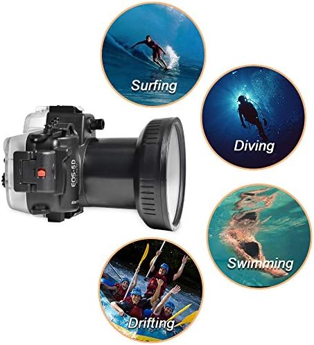 צפרדעי ים מארז מצלמה מתחת למים תואם ל- Canon EOS 5D Mark III IV 100 ממ IPX8 40M/130ft צלילה מקסימאלית עומק מצלמה אטומה למים
