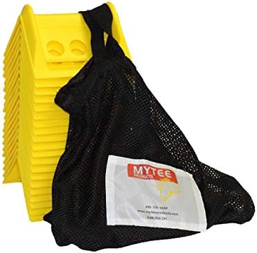 מוצרי mytee 40 חבילה צהובה 4 מגני קצה שטוחים עם מארז נשיאה - 4 רצועות מחגר כננת מגני פינת פלסטיק לעומס מטען שטוח