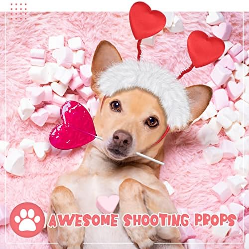 2 מחשבים איחוד חג האהבה כלב סרט ראש אדום אהבה אדום לבבות ראש תחפושת כלבים מתכווננת לכלבים בינוניים וגדולים חיות