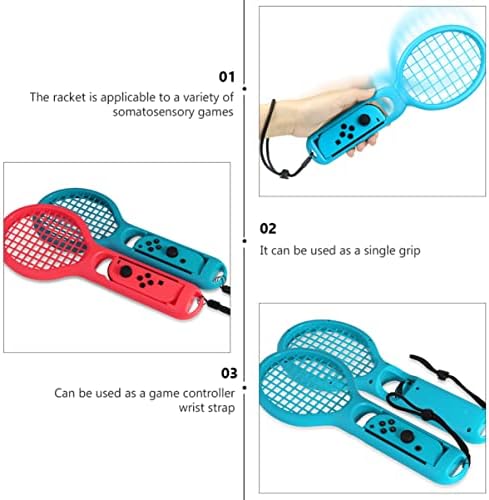 Mobestech 2PCS טניס מחבט תואם טניס תואם בקר מחבט יד אחיזה ביד משחק טניס טניס אחיזת יד עם טניס מתג טניס