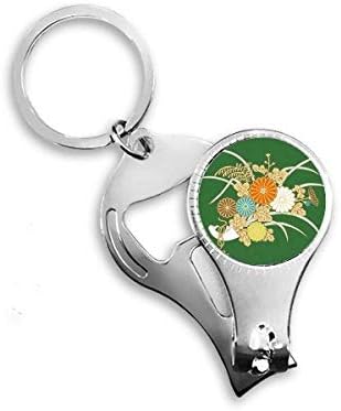 סתיו יפני פרח צהוב ציפורן ניפר טבעת מפתח שרשרת מפתח בקבוקים