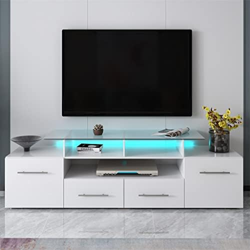עמדת טלוויזיה CXDTBH עם אורות LED משתנים בצבע ארון טלוויזיה מרכז בידור אוניברסלי לטלוויזיה 70 טלוויזיה
