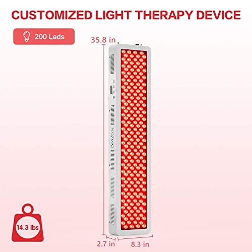 מכשיר טיפול אור אדום מגניב לגוף, עור. ליד טיפול באור אינפרא אדום שבב כפול 660 ננומטר 850 ננומטר, 200 נוריות כיתה קלינית,