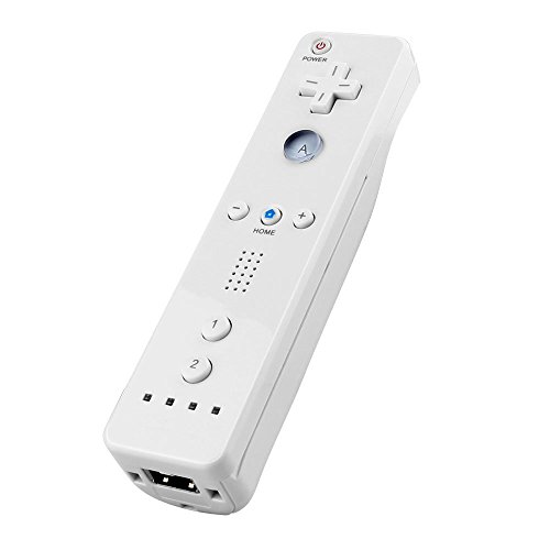 HomeABC 2 חבילה שלט מרחוק אלחוטי + מארז סיליקון + פרק כף היד עבור נינטנדו Wii, לבן