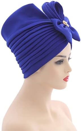 Xxxdxdp קשת קשת קשת Hijab כובע חתונה ליידי צעיף ראש הודו כובע טורבן לנשים אביזרי שיער נשירת שיער
