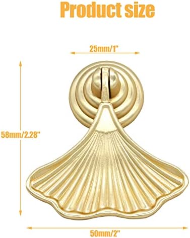 Uenhoy 6 PCS Ginkgo צורת עלה צורה ידיות מגירת זהב ידיות מטפל