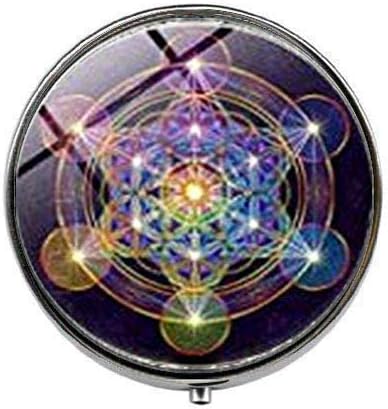 מטטרון קוביית קדוש גיאומטריה פרח - אמנות תמונה גלולת תיבת-קסם גלולת תיבת - זכוכית סוכריות תיבה