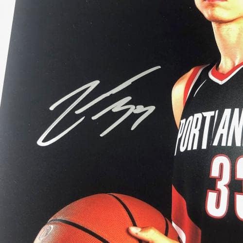 זאק קולינס חתם 11x14 Photo PSA/DNA פורטלנד טריילבלזרים חתימה - תמונות NBA עם חתימה