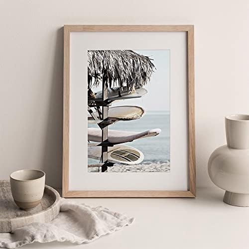 פחיית קנה חוף חולי קיר אמנות הדפסים סט של 6 טבע תפאורה קיר 8 x10 אסתטי קיר תפאורה לחדר שינה עצי דקל פוסטרים לסלון