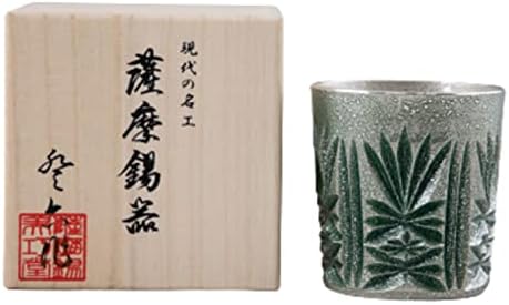 Iwakiri Mikudo No. 155-1 סיר פח סאטסומה, קיריקו על המנעול, ירוק סופת שלגים, לכה, קוטר 2.9 x גובה 3.1 אינץ