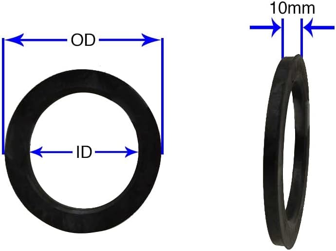 חלקי אביזרי גלגלים סט של 4 טבעת מרכזית טבעת 108 ממ OD עד 87.10 ממ מזהה רכזת, פוליקרבונט