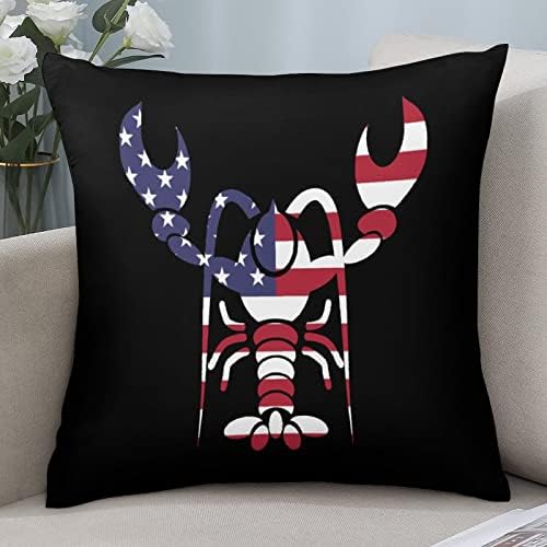 כיסויי כריות לובסטר דגל אמריקאי עם כריות כריות ציפיות רוכסן מגן על כריות כריות לספה מיטה סלון