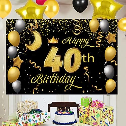 מתוק שמח 40 יום הולדת רקע באנר פוסטר 40 מסיבת יום הולדת קישוטים 40 יום הולדת ספקי צד 40 תמונה רקע עבור בנות,בנים,