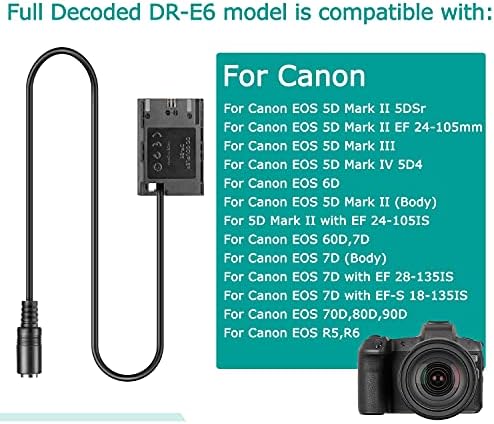 ערכת מתאם USB DC 8.4V ACK-E6 + מפענח לחלוטין DR-E6 מצמד LP-E6 סוללת דמה + QC3.0 מתאם USB עבור CANON EOS 5D Mark III II IV 5D