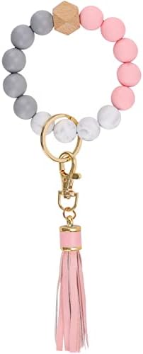 ג ' ימסון סיליקון מפתח טבעת צמידי צמיד מחזיק מפתחות רכב חרוזים מפתח טבעת צמיד שרשרות לנשים