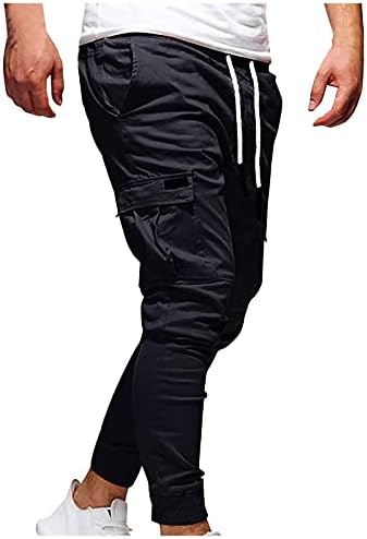 מכנסי מטען ספורט משוחררים של Wenkomg1 גברים מכנסיים קלים משקל קל משקל מכנסיים מטיילים באימון חיצוני