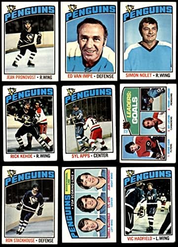 1976-77 Topps Pittsburgh Penguins ליד הקבוצה קבעו פיטסבורג פינגווינים VG Penguins
