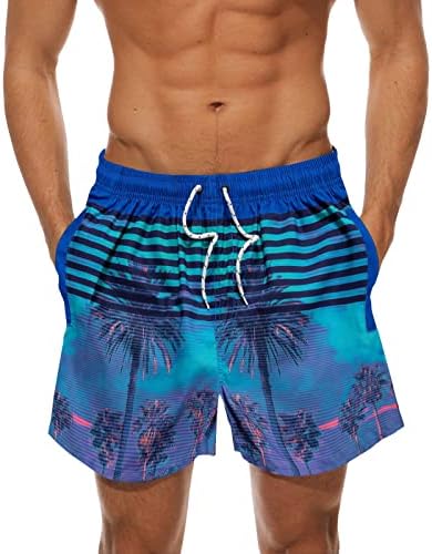 מכנסיים קצרים של חוף Gdjgta לגברים ספורט מזדמן עם כיסים מהירות הוואי יבש מהיר