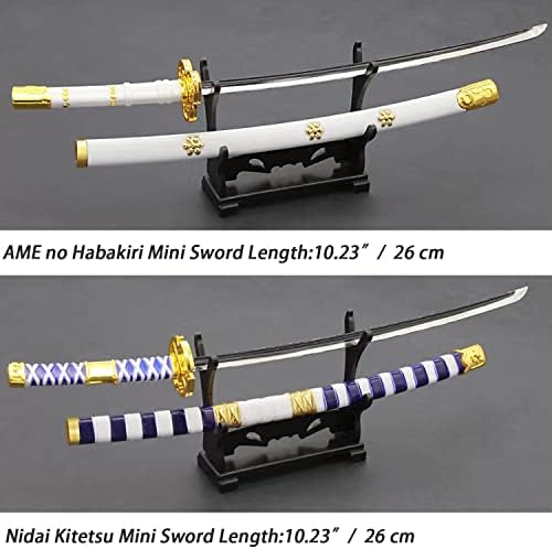 ערכת 4 חלקים Roronoa Zoro חרבות מחזיק מפתחות קטנות עם סט עמד