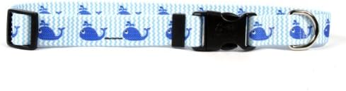 צהוב כלב עיצוב מתוק ליל לווייתנים כלב צווארון עם תג ארוך מזהה תג מערכת-קטן-3/4 ומתאים צוואר 10 כדי 14 & 34;