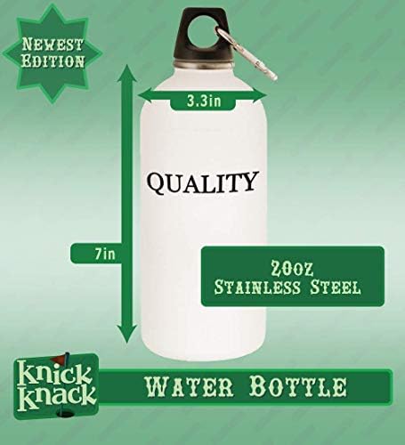 מתנות של Knick Knack הם קיימים - בקבוק מים מפלדת אל חלד 20oz עם קרבינר, לבן