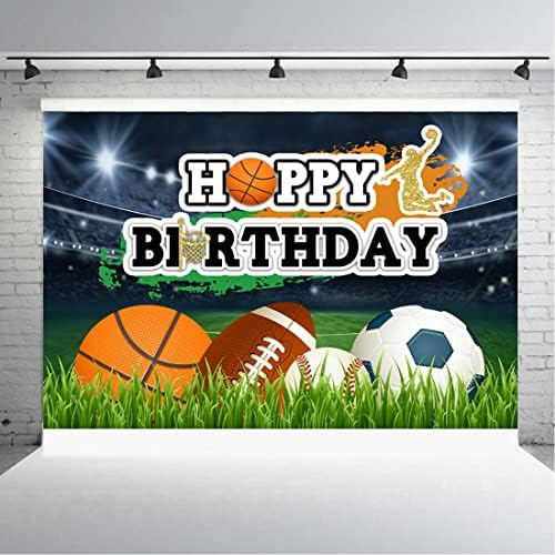 9 * 6 רגל כדור ספורט יום הולדת שמח רקע ילדים בני אצטדיון משחק דשא צילום רקע בייסבול כדורגל כדורסל רוגבי דיוקן מסיבת קישוט עוגת