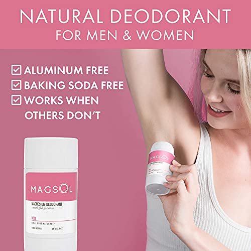 Magsol Deodorant טבעי לגברים ונשים - דאודורנט גברים עם מגנזיום - מושלם לעור רגיש במיוחד, דאודורנט ללא אלומיניום