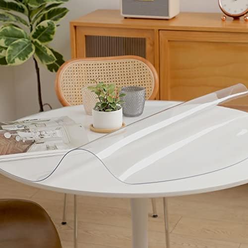 Eralove עגול עגול שולחן PVC מפות אטומות למים מגן שולחן עגול עובי שולחן אנטי-חם עובי 1.5 ממ/2 ממ מפות שקופות