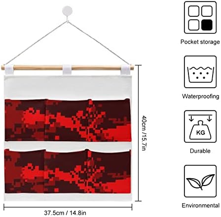 אדום הסוואה הסוואה קיר ארון תליית אחסון תיק 6 כיסים פשתן כותנה מעל את דלת ארגונית שקיות לחדר שינה אמבטיה