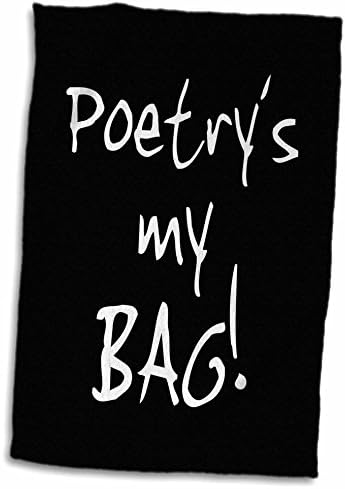שירה של תדרו היא התיק שלי. מתנת משורר מהנה טקסט שחור ולבן - אהבה אהבה - מגבות