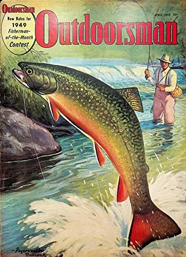 מגזין וינטג 'בחוץ אפריל 1949 ציד דיג שלט ספורט כפרי תפאורה כפרית שלטי דיג וינטג