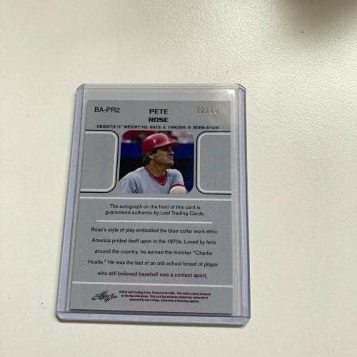 2015 LEAF PETE ROSE AUTO 12/15 כרטיס בייסבול חתום עם חתימה - כרטיסי בייסבול חתימה MLB