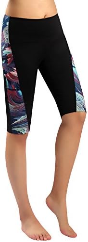 מכנסי רכיבה על רכיבה על אופניים לנשים של זינמור אימון אימון יוגה מכנסיים חצי מכנסיים עם כיסים