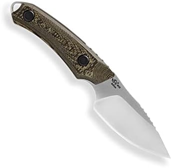 סכיני באק 662 סכין ציד של להב אלפא פרו סכין ציד, 2 7/8 S35VN להב פלדה, ידית דימלו אגוז עם נדן עור