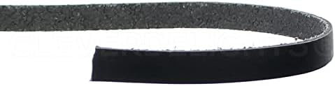Cleverdelights שחור 3/8 אינץ 'רצועת עור - 30 רגל - 9.5 ממ רצועת עור אמיתית