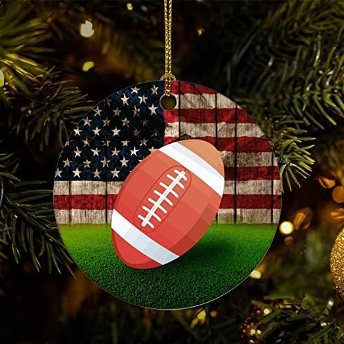 שייאן מצחיק כדורגל ארהב דגל ארהב לחג המולד קישוטים לקישוטים לבית תליוני חג המולד וינטג 'עץ חג המולד קישוט תלוי