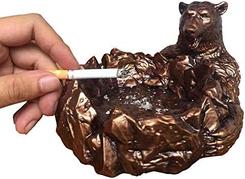 מיאו קוטב עדין דוב שרף בחוץ פנימה פנימה מפני סיגריות מיני מגש טרינק פסל ברונזה גימור