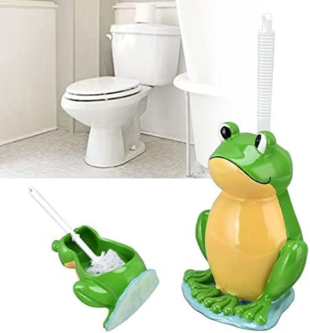 מברשת שירותים, מברשת שירותים אמבטיה, צפרדע צורה מברשת אסלה מברשת אמבטיה יצירתית עם קערת מחזיק מעמד מברשת אסלה