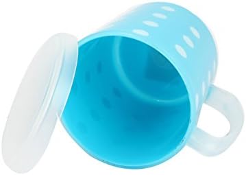 QTQGOITEM כחול דפוס מנוקד דפוס היד בקבוק מים מברשת שיניים כוס W
