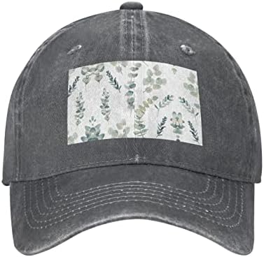Aseelo eucalyptus עלים כובע בייסבול מודפס, כובע קאובוי מתכוונן למבוגרים, זמין כל השנה