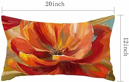 Ibiliu לזרוק כרית מכסה שמן ציור כרית פרחים פרחים יפה כרית עיצוב הבית כרית ציפית 12x20 אינץ '