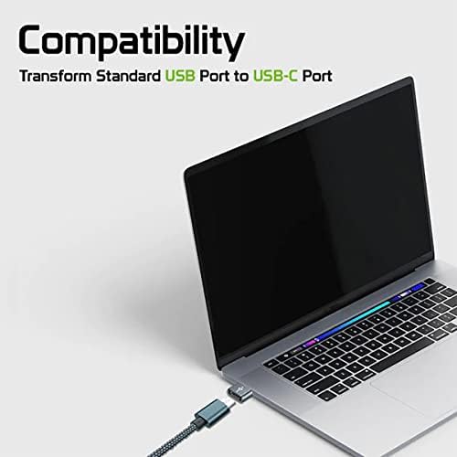 USB-C נקבה ל- USB מתאם מהיר זכר התואם למכשירי Samsung Galaxy A30 שלך למטען, סנכרון, מכשירי OTG כמו מקלדת, עכבר, ZIP,