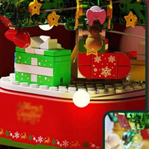 Tazsjg סיבוב עץ חג המולד קופסת מוסיקה מורכבת אבני בניין לחג המולד לחג המולד קופסת מוסיקה מתנה לחג המולד
